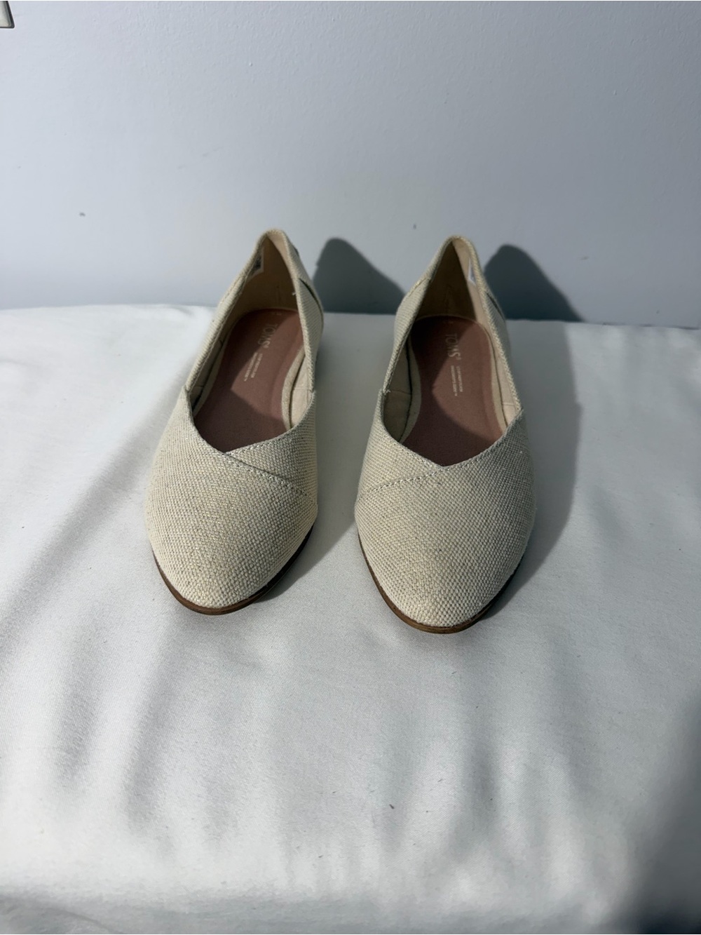 Toms Jutti Neat Slip-On Ballet Flat Dark Natural Metallic Linen Size Women's 6